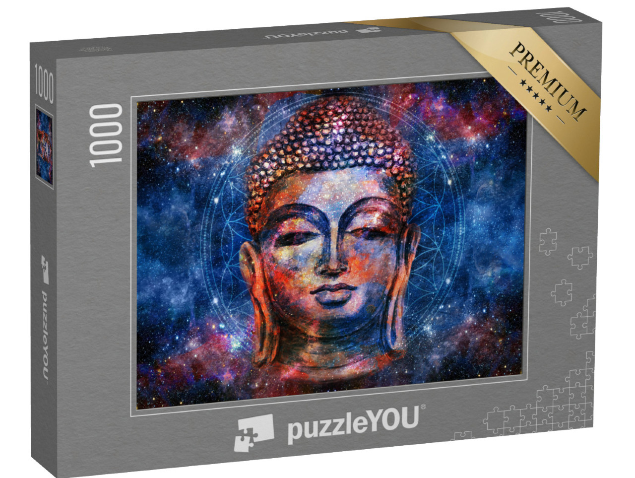 Puzzle 1000 pezzi „Acquerello digitale: Buddha Mandala“