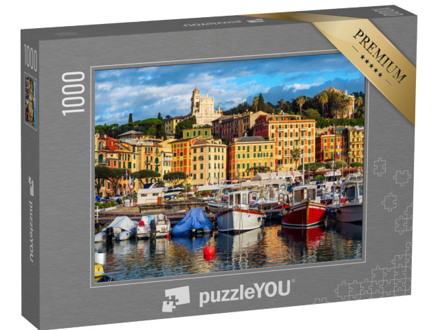 Puzzle 1000 pezzi „Porto di Santa Margherita Ligure e centro storico, Rapallo, Genova, Italia“