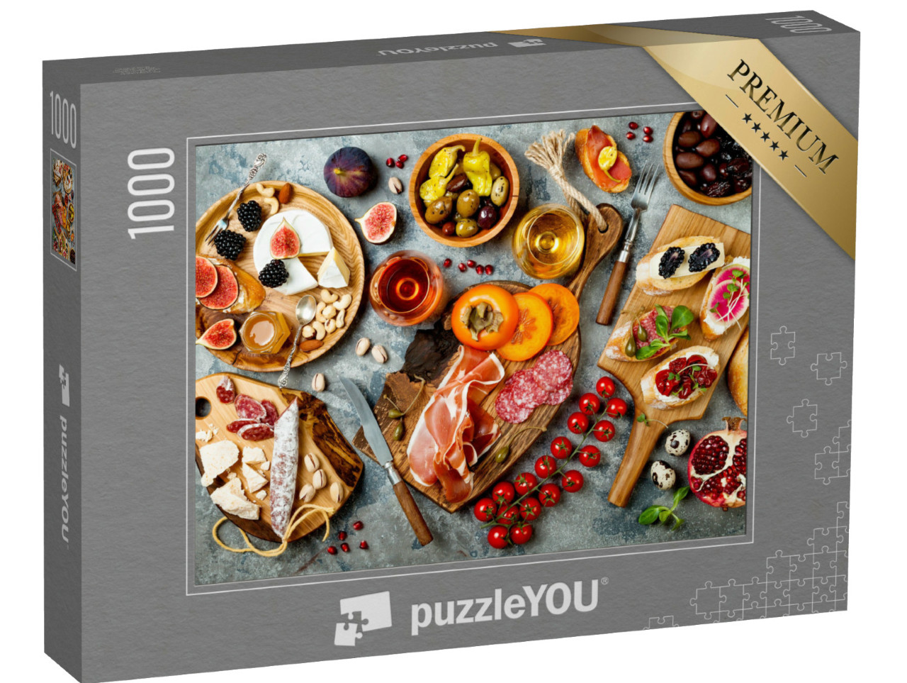 Puzzle 1000 pezzi „Tavolo degli antipasti con antipasti italiani“