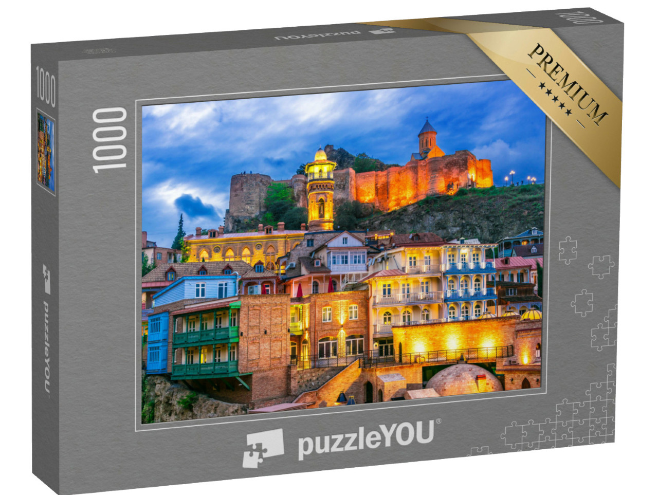 Puzzle 1000 pezzi „La città vecchia di Tbilisi, Georgia, dopo il tramonto“