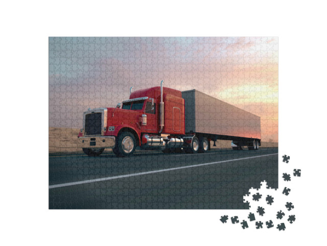Puzzle 1000 pezzi „Camion a 18 ruote su strada“