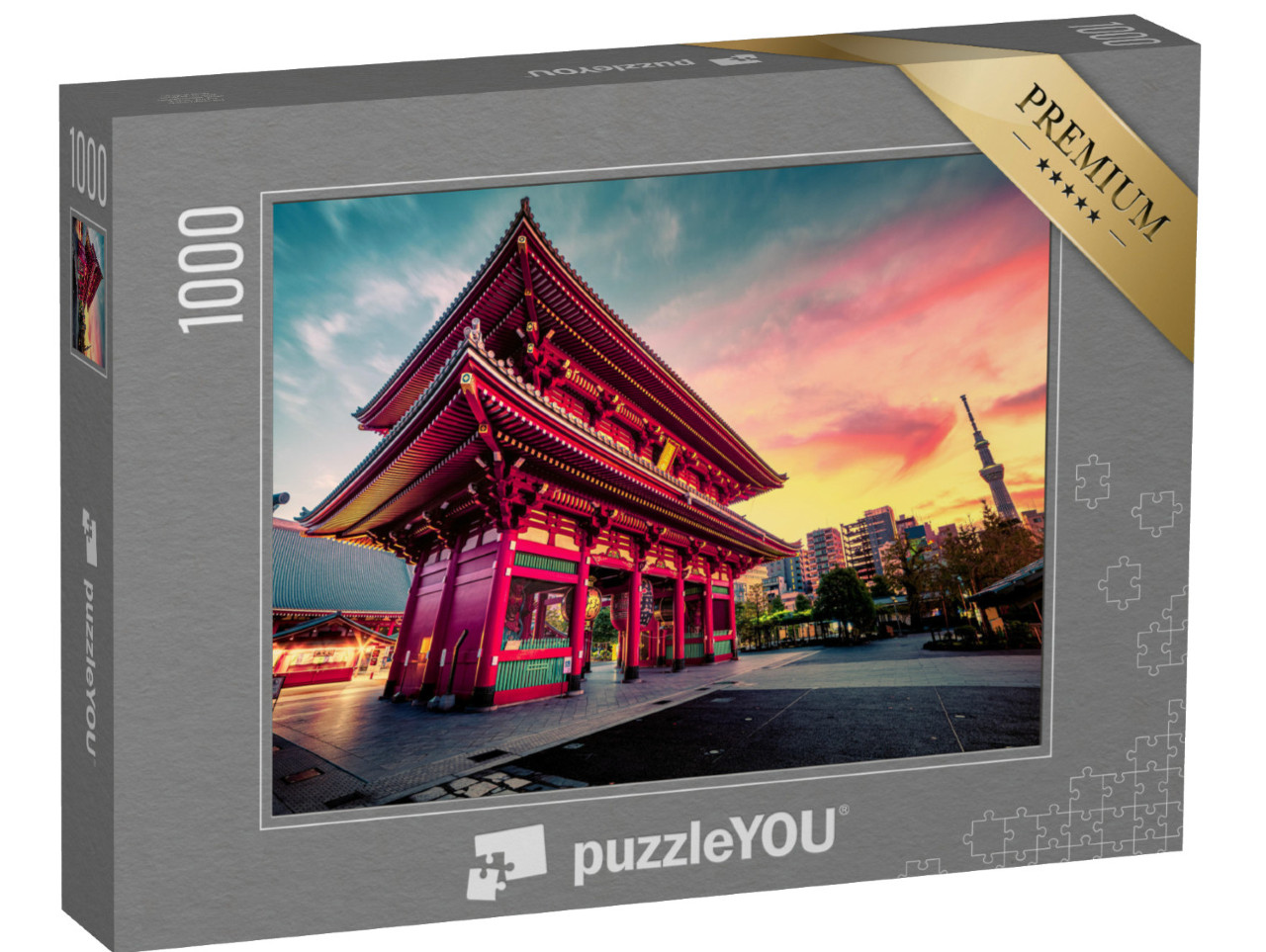 Puzzle 1000 pezzi „Tempio Sensoju, Tokyo Skytree sullo sfondo“