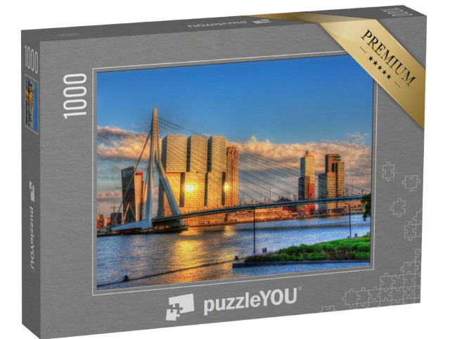 Puzzle 1000 pezzi „Vista di Rotterdam, Paesi Bassi“