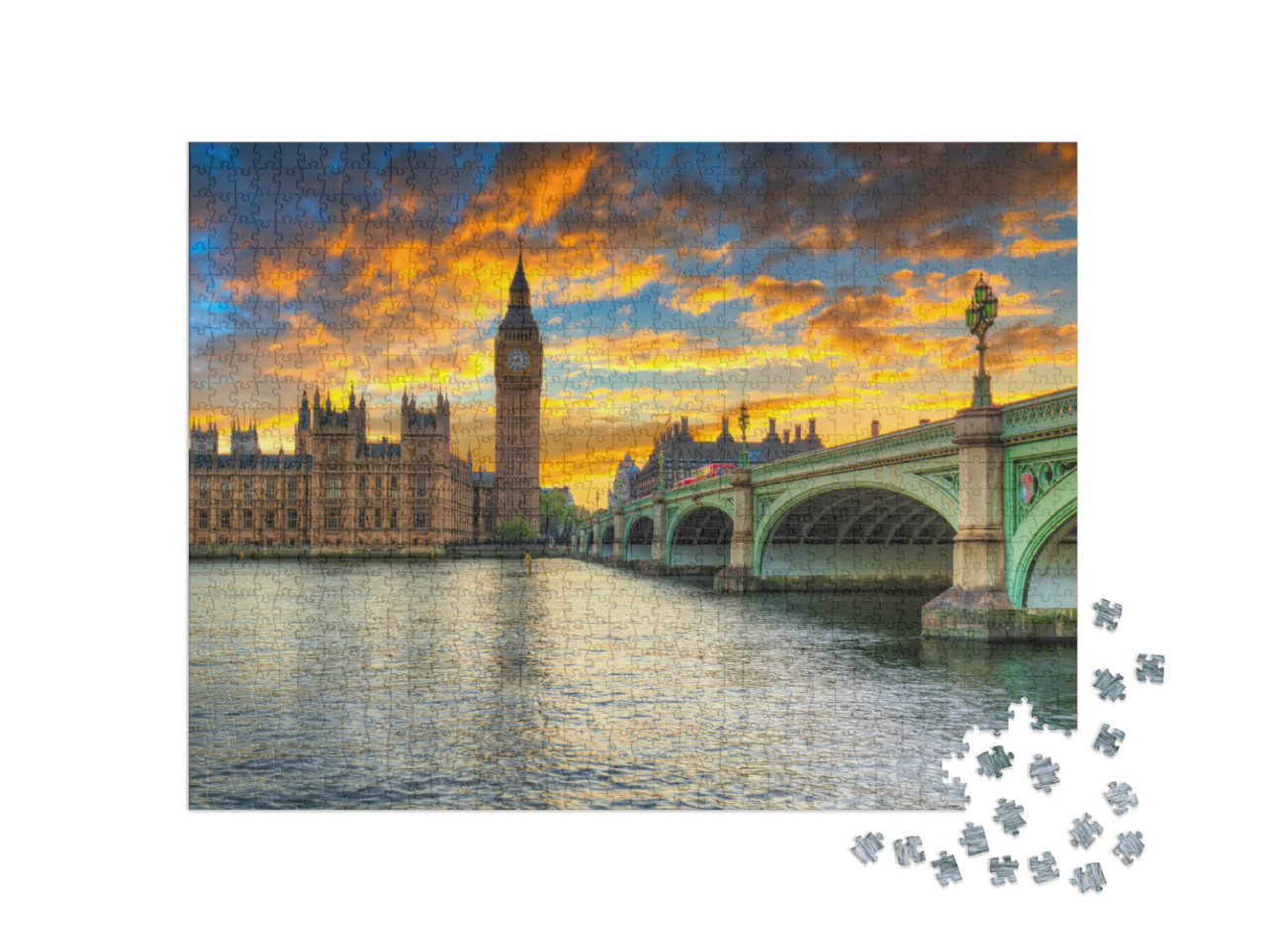 Puzzle 1000 pezzi „Big Ben e Palazzo di Westminster, Londra, Regno Unito“