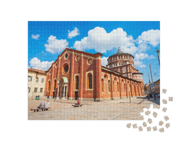 Puzzle 1000 pezzi „Santa Maria delle Grazie è una chiesa e un convento domenicano a Milano, nel nord Italia.“