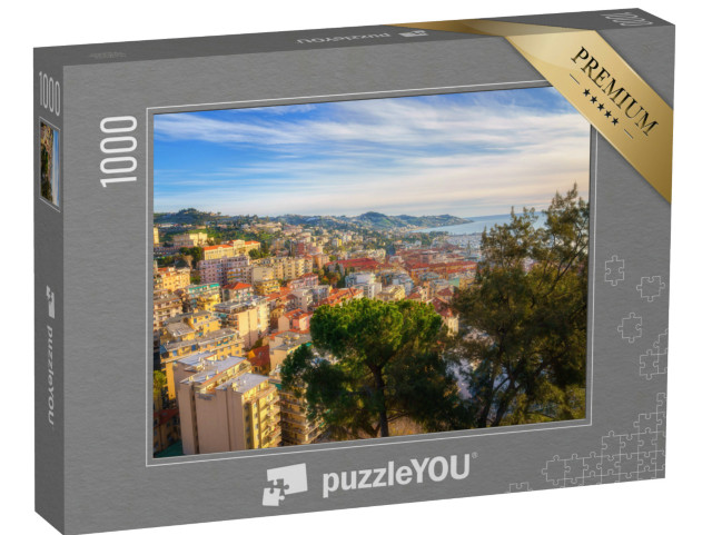Puzzle 1000 pezzi „Vista panoramica di Sanremo dalla collina di Pigna, Riviera Italiana, Liguria, Italia“