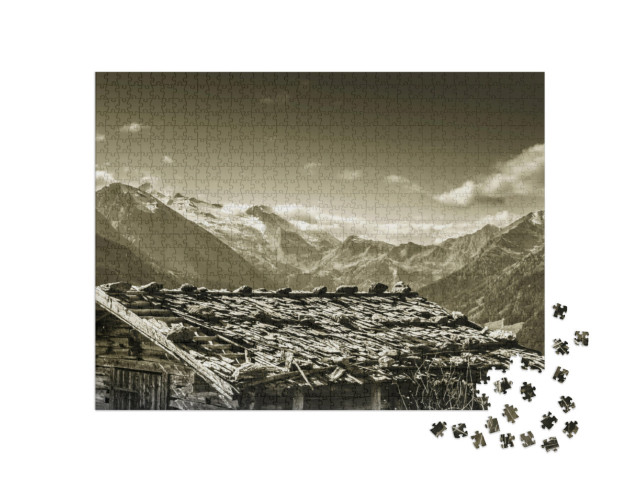 Puzzle 1000 pezzi „Rifugio alpino su un ghiacciaio nella Zillertal“