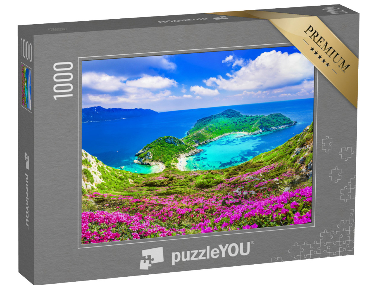 Puzzle 1000 pezzi „Vista aerea di Porto Timoni, Corfù“