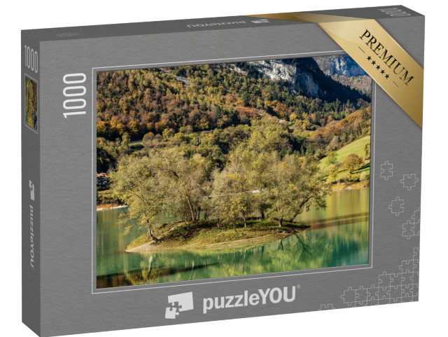 Puzzle 1000 pezzi „Il Lago di Tenno in una giornata autunnale, Provincia di Trento, Trentino-Alto Adige, Italia“