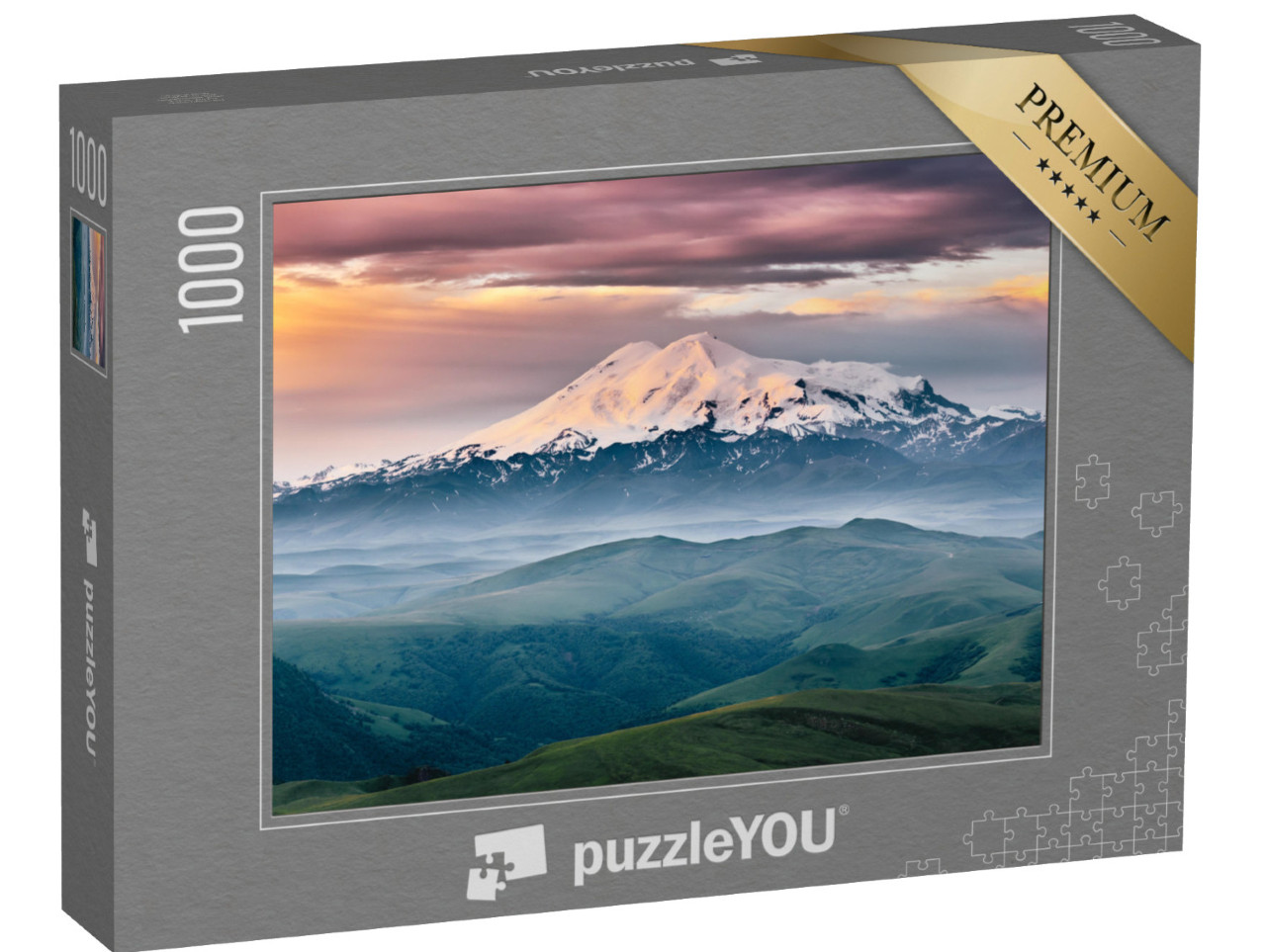 Puzzle 1000 pezzi „Il Monte Elbrus all'alba, Caucaso settentrionale, Russia“