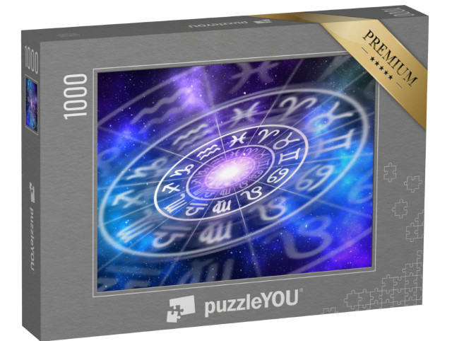Puzzle 1000 pezzi „Segni zodiacali nel cerchio dell'oroscopo, astrologia, oroscopi“