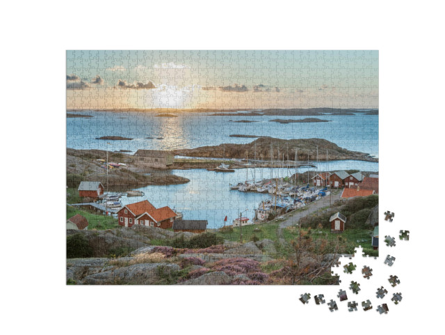 Puzzle 1000 pezzi „Porto di pesca dell'arcipelago svedese, isola di Ramsoe“
