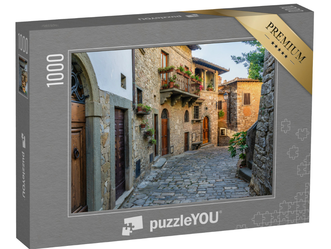 Puzzle 1000 pezzi „Il pittoresco villaggio di Montefioralle, vicino a Greve in Chianti, Toscana“