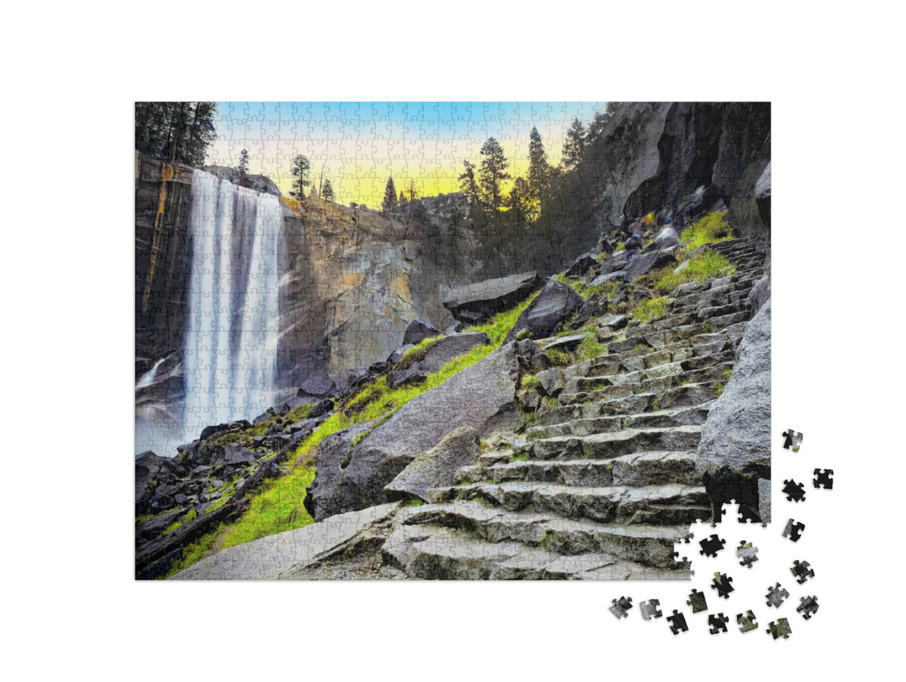 Puzzle 1000 pezzi „Cascate Vernal nel Parco Nazionale dello Yosemite, California, USA“