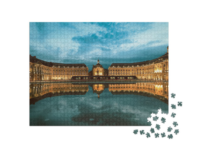 Puzzle 1000 pezzi „Place De La Bourse a Bordeaux, Francia, Patrimonio dell'Umanità dell'UNESCO“