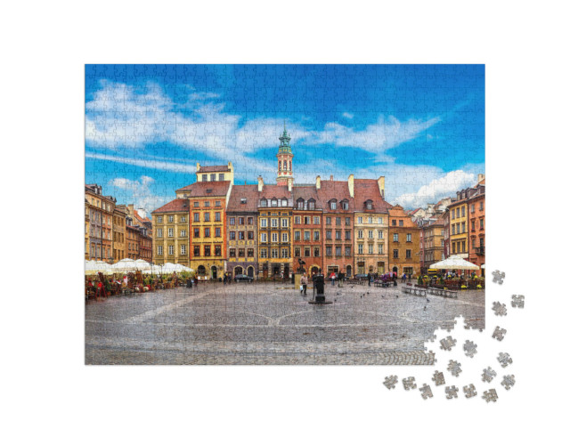 Puzzle 1000 pezzi „Piazza della Città Vecchia a Varsavia in estate, Polonia“