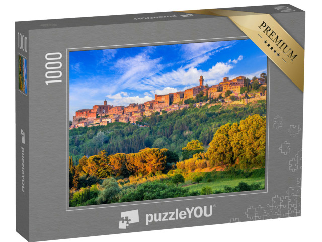 Puzzle 1000 pezzi „Montepulciano, Italia. Splendida veduta della città storica famosa per il suo vino, sulle colline toscane“