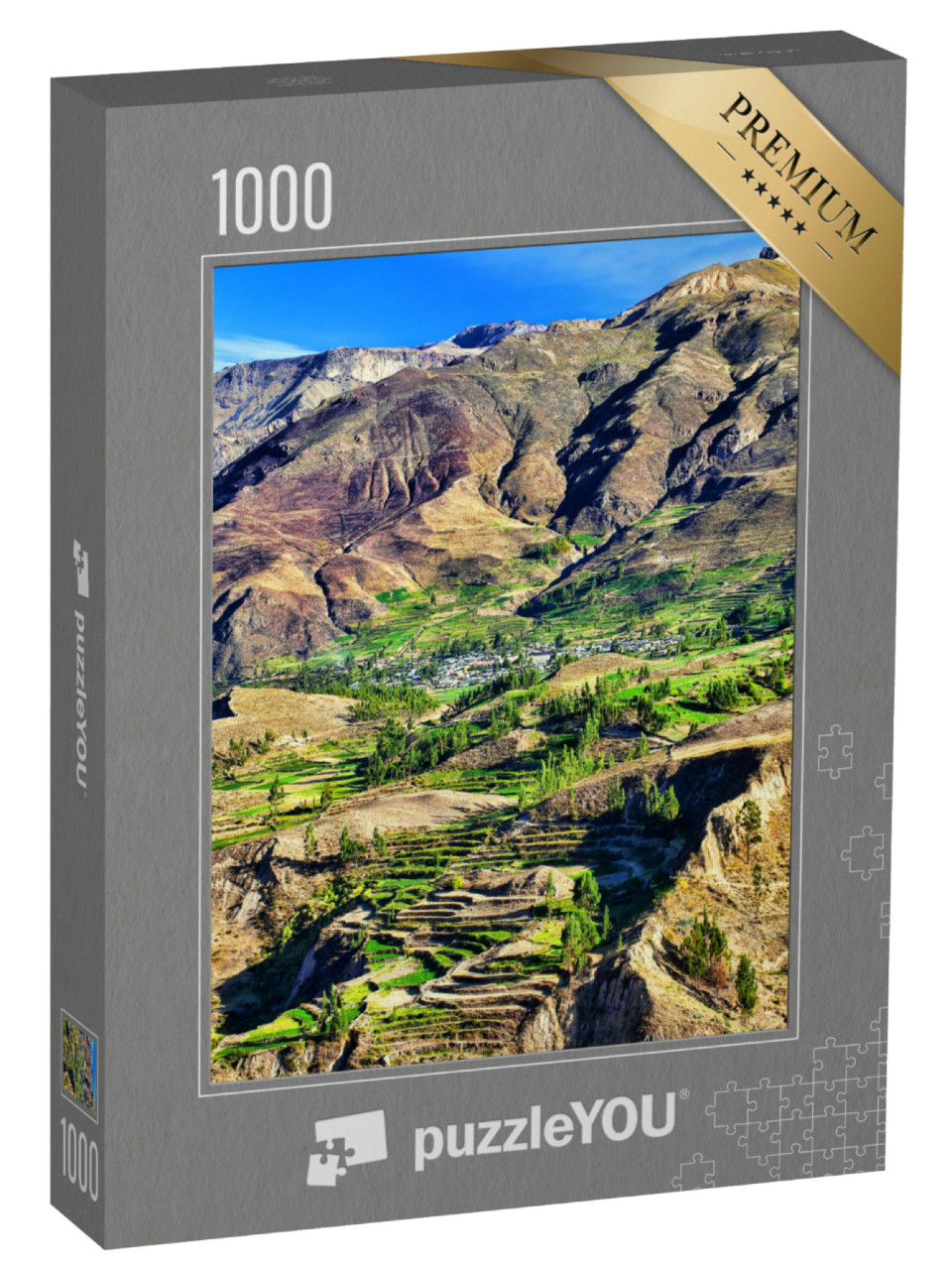 Puzzle 1000 pezzi „Terrazze a gradoni nel Canyon del Colca in Perù, a 3.270 metri di profondità“