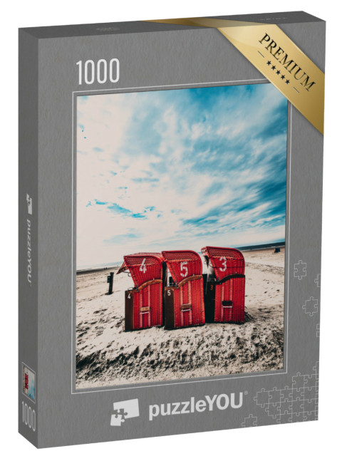 Puzzle 1000 pezzi „Sedie da spiaggia a Borkum, Germania“