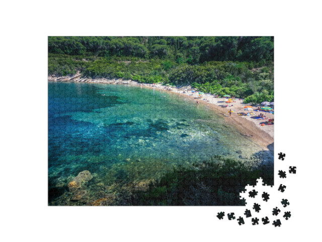 Puzzle 1000 pezzi „La bellissima spiaggia dell'Isola d'Elba, Toscana“