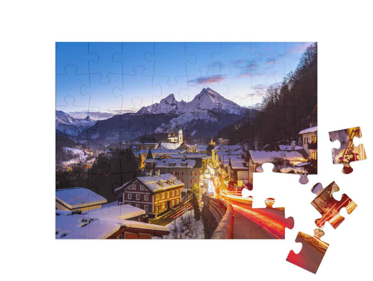 Puzzle 48 pezzi „Berchtesgaden, il Watzmann sullo sfondo“