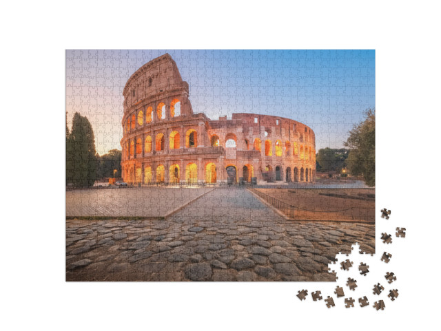 Puzzle 1000 pezzi „L'iconico Anfiteatro Flavio, l'antico Colosseo romano, un famoso punto di riferimento turistico“
