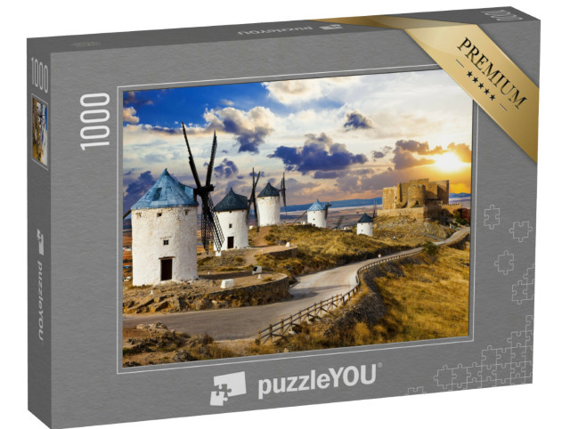 Puzzle 1000 pezzi „Mulini a vento di Don Chisciotte, Cosuegra, Spagna“