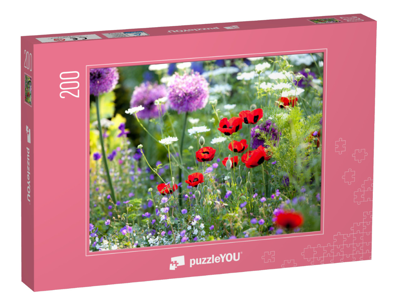 Puzzle 200 pezzi „Un giardino di fiori selvatici inondato di sole“