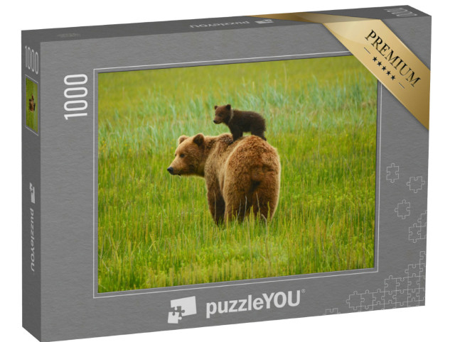 Puzzle 1000 pezzi „Orsi bruni della costa: Madre e cucciolo“