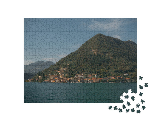 Puzzle 1000 pezzi „Bella vista del lago d'Iseo con le montagne, Italia“