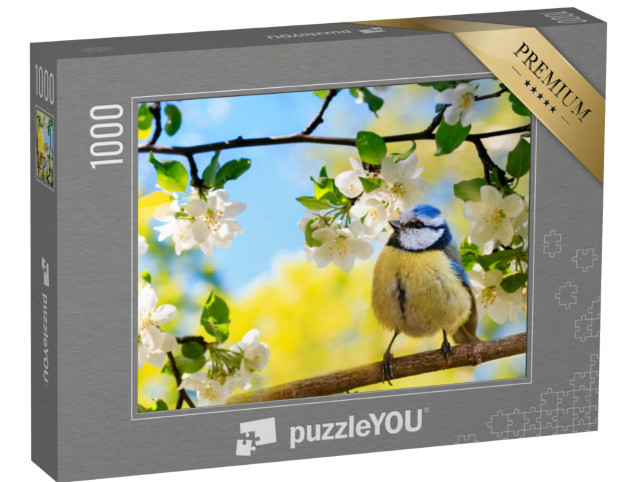 Puzzle 1000 pezzi „Cinciarella su un ramo di un melo“