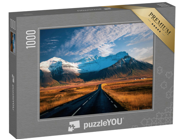 Puzzle 1000 pezzi „Splendide montagne con cieli drammatici lungo la Ring Road, la Strada 1 in Islanda“