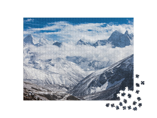 Puzzle 1000 pezzi „Montagne selvagge nella regione dell'Everest, Himalaya, Nepal orientale“