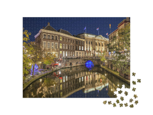 Puzzle 1000 pezzi „Canale nel centro storico di Utrecht, Paesi Bassi“