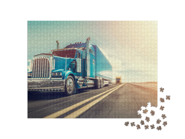 Puzzle 1000 pezzi „Rendering 3D: camion in autostrada“