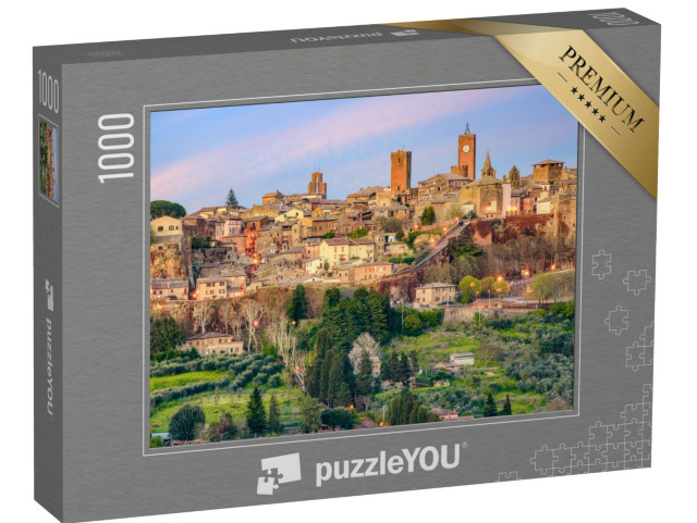 Puzzle 1000 pezzi „Orvieto, storico centro storico collinare, vista delle mura e delle torri medievali della città“