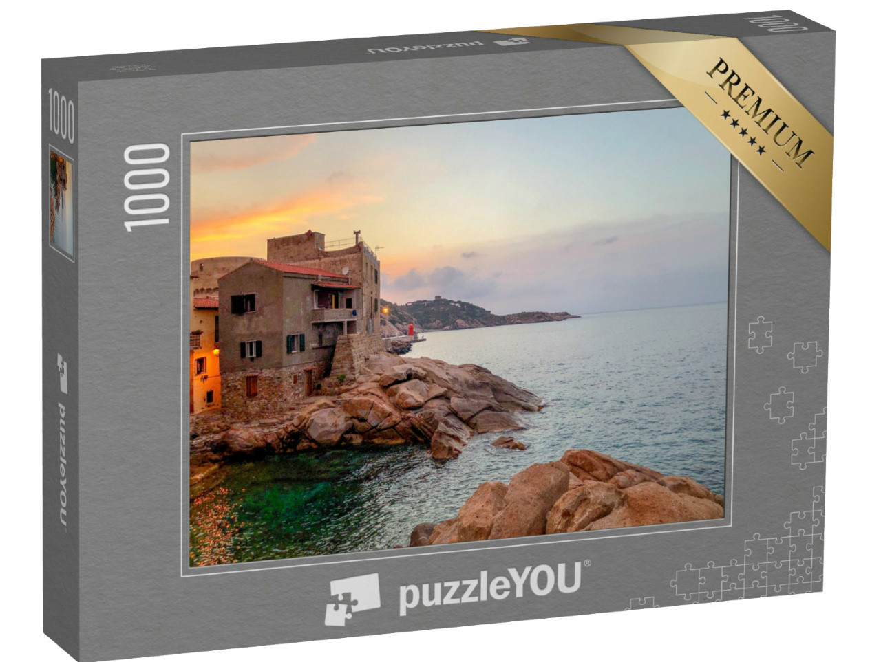 Puzzle 1000 pezzi „Isola del Giglio panorama tramonto“