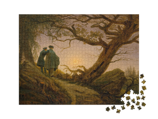 Puzzle 1000 pezzi XXL „Caspar David Friedrich - Due uomini che guardano la luna“