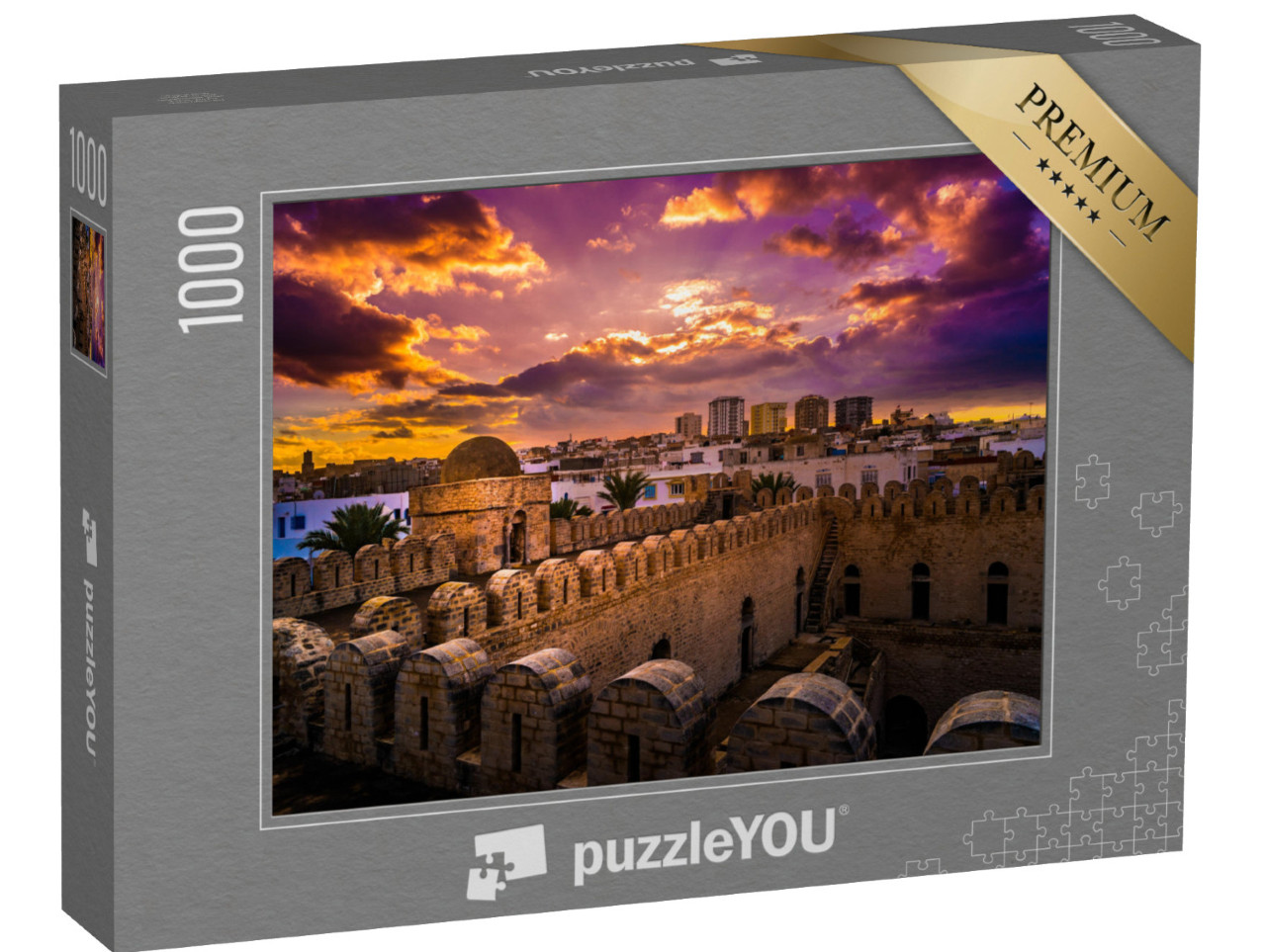 Puzzle 1000 pezzi „Torre della fortezza di Ribat di Sousse, Tunisia“