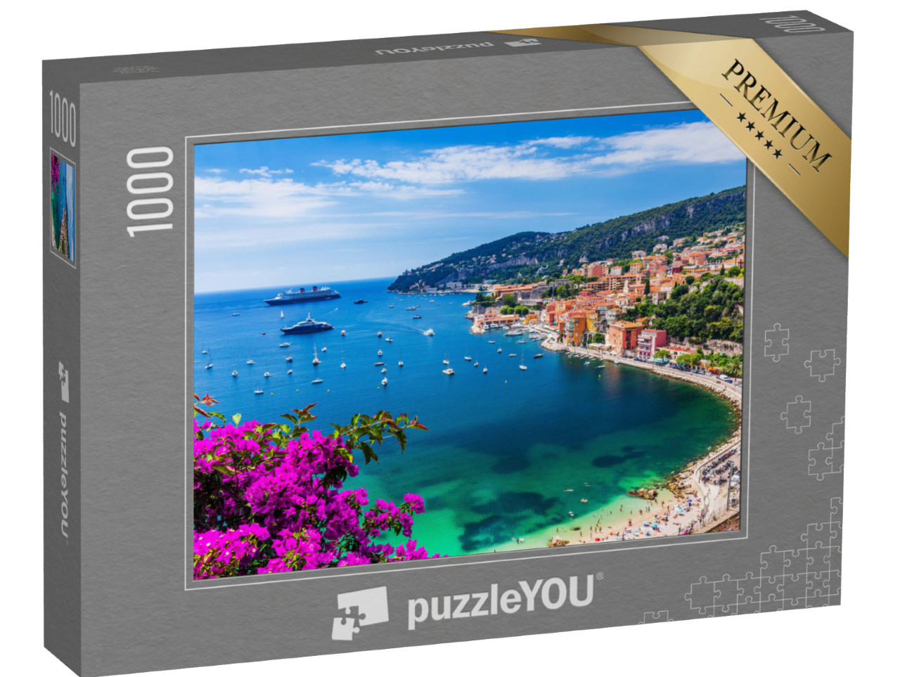 Puzzle 1000 pezzi „Villefranche sur Mer, Francia, città costiera della Costa Azzurra“