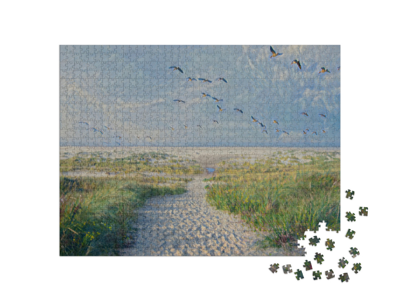 Puzzle 1000 pezzi „nello stile artistico di Claude Monet - Anatre - Puzzle-Collection Artisti & Dipinti“