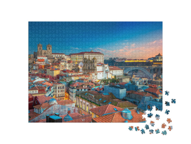Puzzle 1000 pezzi „Cattedrale sopra il centro storico di Porto, Portogallo“
