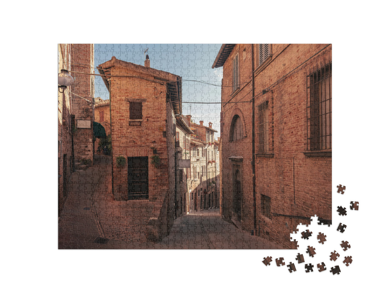 Puzzle 1000 pezzi „Nelle strette vie del centro di Urbino“