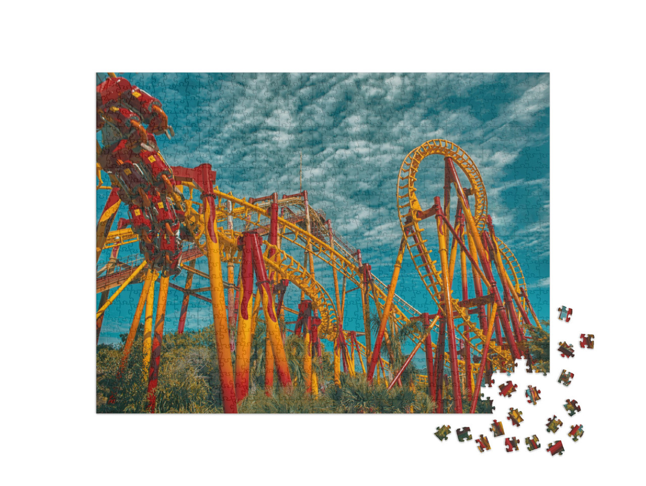 Puzzle 1000 pezzi „Montagne russe: Mondo Beto Carrero a Santa Catarina, Brasile“