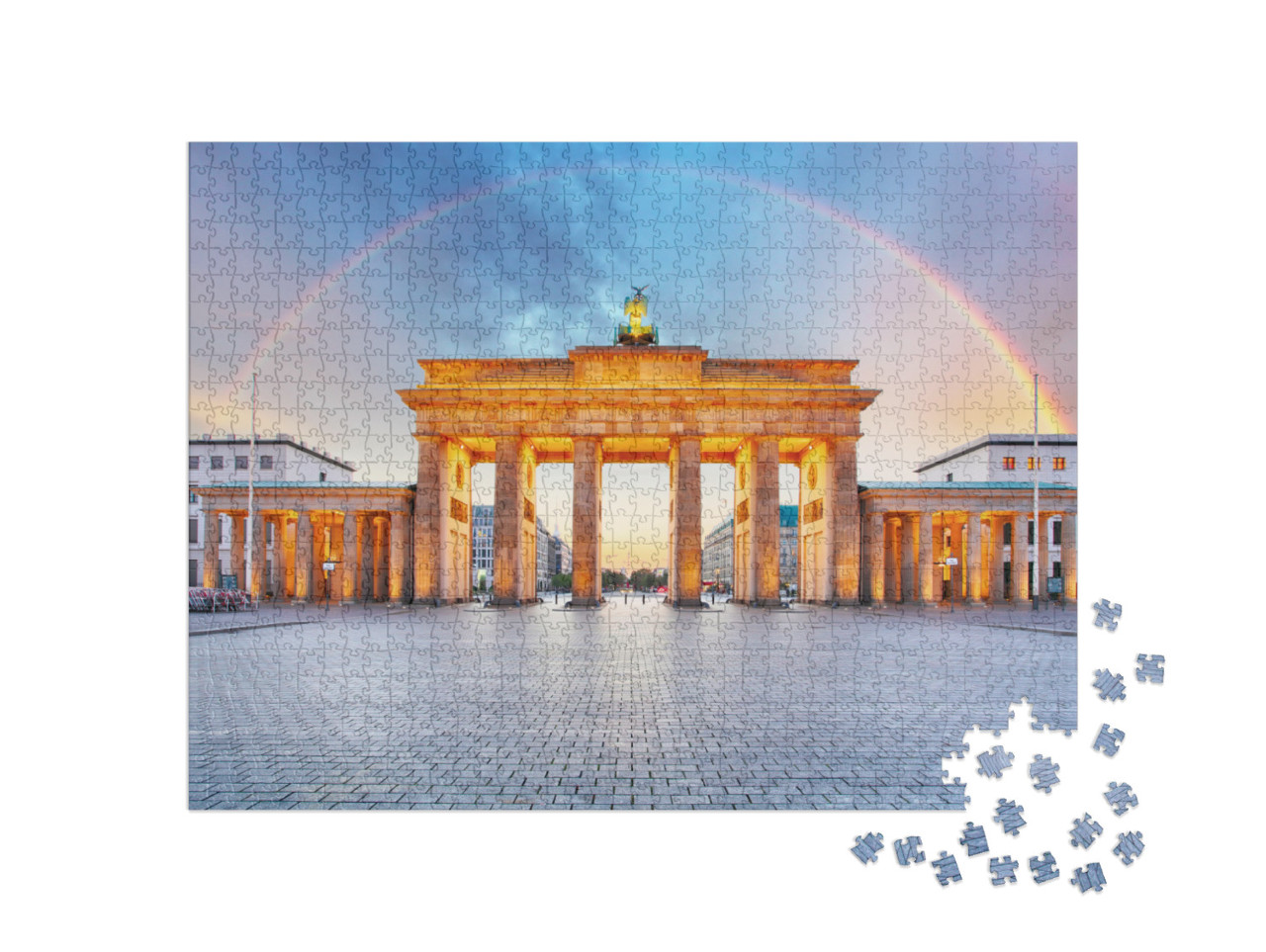 Puzzle 1000 pezzi „La Porta di Brandeburgo con l'arcobaleno“