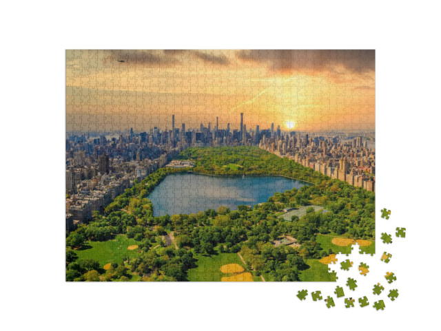 Puzzle 1000 pezzi „Veduta aerea di Manhattan con Central Park, New York“