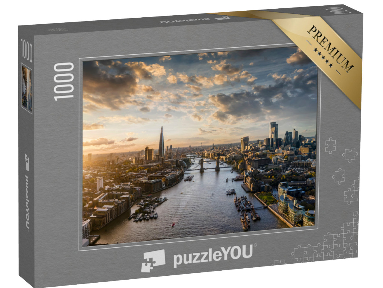 Puzzle 1000 pezzi „Ampia vista panoramica del moderno skyline di Londra, Regno Unito“