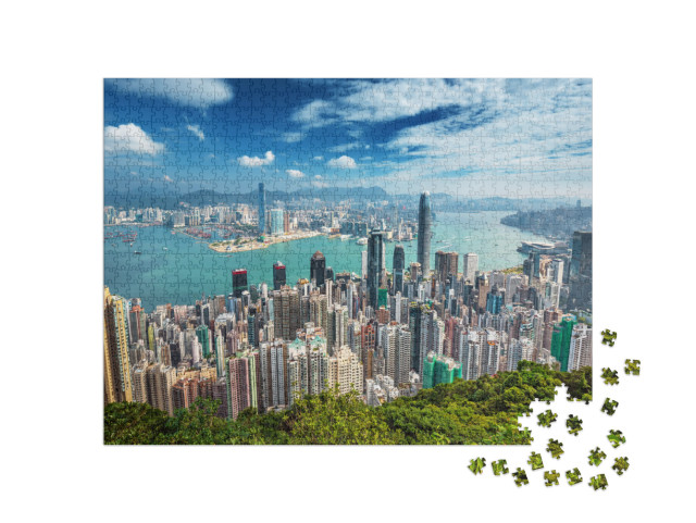 Puzzle 1000 pezzi „Hong Kong, vista dal Victoria Peak“