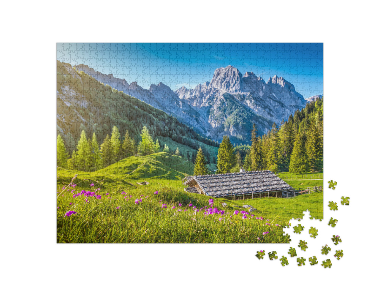 Puzzle 1000 pezzi „Idilliaco paesaggio alpino, Austria“
