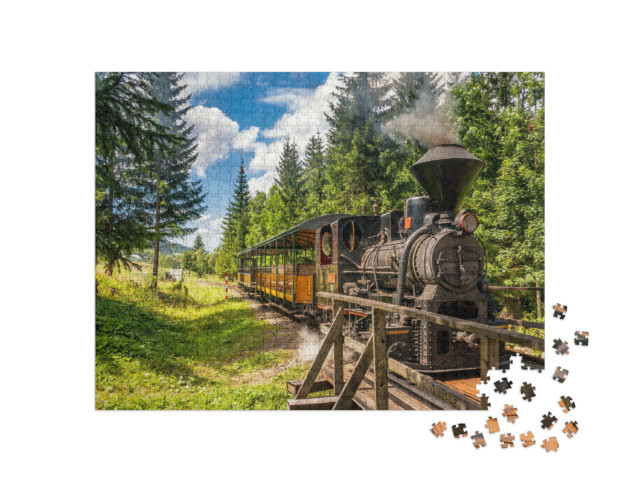 Puzzle 1000 pezzi „Locomotiva a vapore storica in Slovacchia“